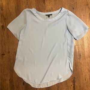 Banana Republic Blue Short Sleeve Blouse with Peter Pan Collar